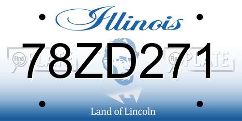 78ZD271 Illinois License Plate