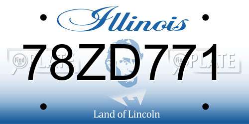 78ZD771 Illinois License Plate