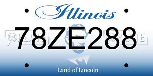 78ZE288 Illinois License Plate
