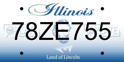 78ZE755 Illinois License Plate