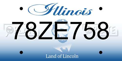 78ZE758 Illinois License Plate