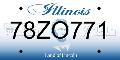 78ZO771 Illinois License Plate