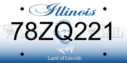 78ZQ221 Illinois License Plate