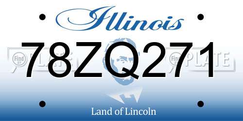 78ZQ271 Illinois License Plate