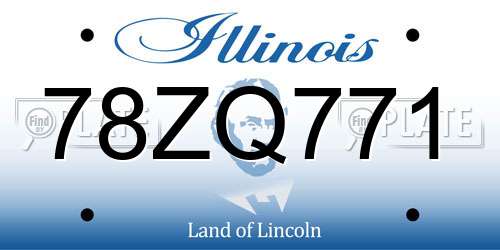 78ZQ771 Illinois License Plate