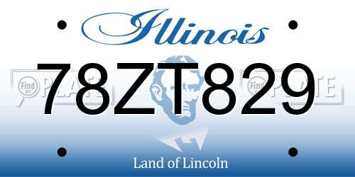 78ZT829 Illinois License Plate