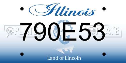 790E53 Illinois License Plate