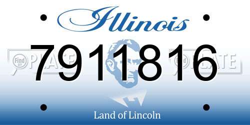 7911816 Illinois License Plate