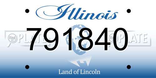 791840 Illinois License Plate
