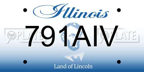 791AIV Illinois License Plate