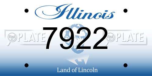 7922 Illinois License Plate