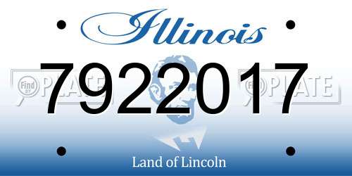 7922017 Illinois License Plate