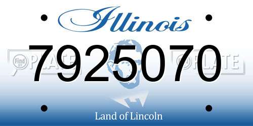 7925070 Illinois License Plate