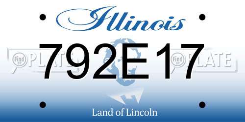 792E17 Illinois License Plate