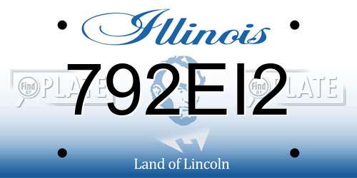 792EI2 Illinois License Plate