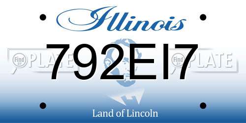 792EI7 Illinois License Plate