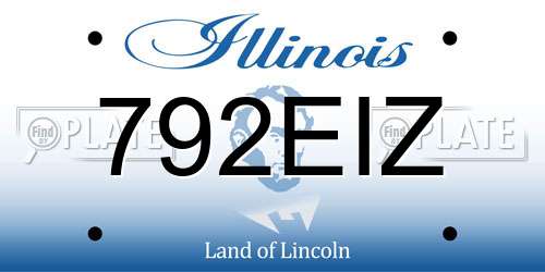 792EIZ Illinois License Plate