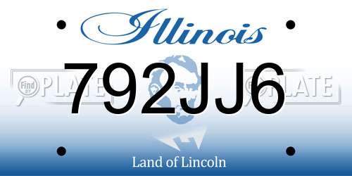792JJ6 Illinois License Plate