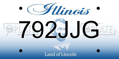 792JJG Illinois License Plate