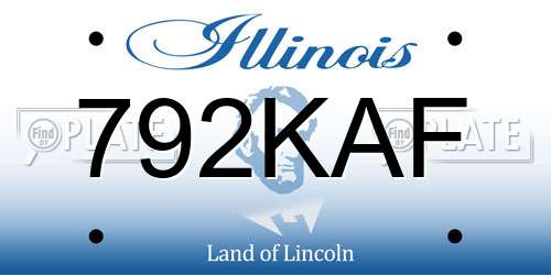 792KAF Illinois License Plate