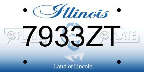 7933ZT Illinois License Plate