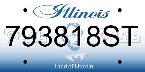 793818ST Illinois License Plate