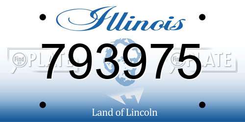 793975 Illinois License Plate