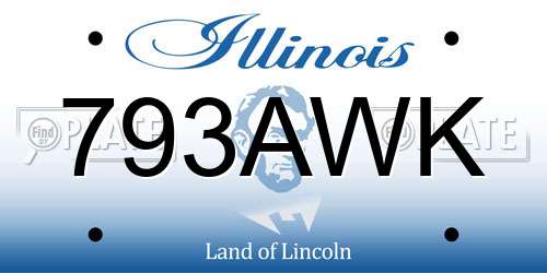 793AWK Illinois License Plate