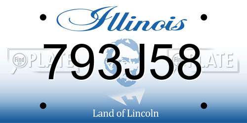 793J58 Illinois License Plate