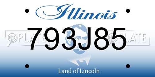 793J85 Illinois License Plate