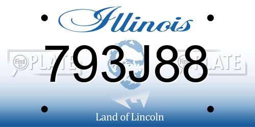 793J88 Illinois License Plate