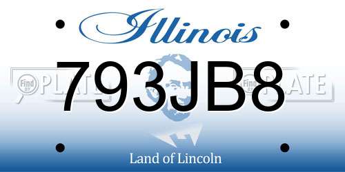 793JB8 Illinois License Plate