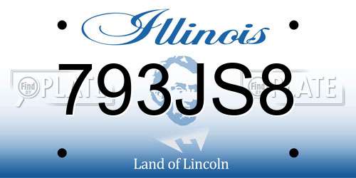 793JS8 Illinois License Plate