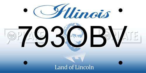 793OBV Illinois License Plate