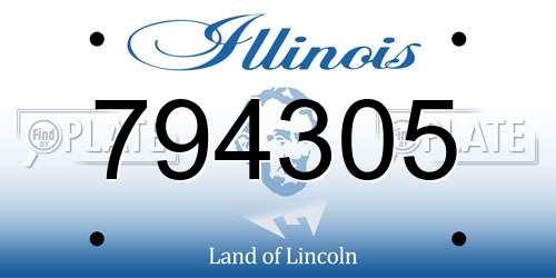 794305 Illinois License Plate