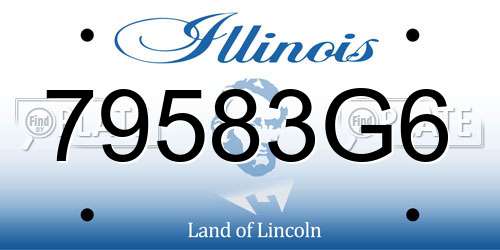 79583G6 Illinois License Plate