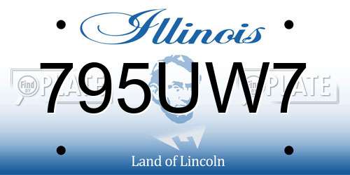 795UW7 Illinois License Plate