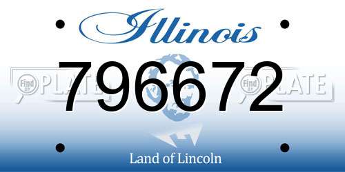 796672 Illinois License Plate