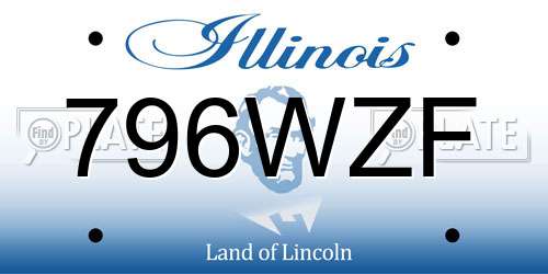 796WZF Illinois License Plate