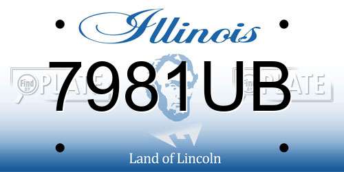 7981UB Illinois License Plate