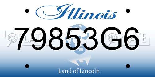 79853G6 Illinois License Plate