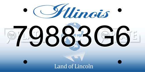 79883G6 Illinois License Plate