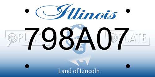 798A07 Illinois License Plate
