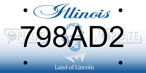 798AD2 Illinois License Plate