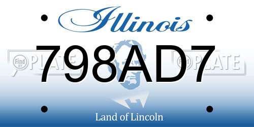 798AD7 Illinois License Plate
