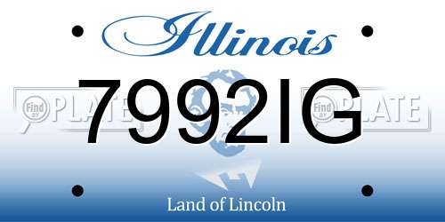 7992IG Illinois License Plate