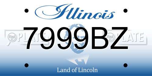 7999BZ Illinois License Plate