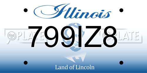 799IZ8 Illinois License Plate