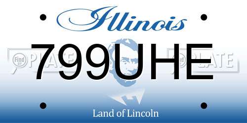 799UHE Illinois License Plate