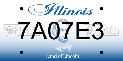 7A07E3 Illinois License Plate